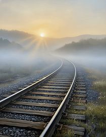 Fog Trails Along the Curved Railway by Regan Frederick