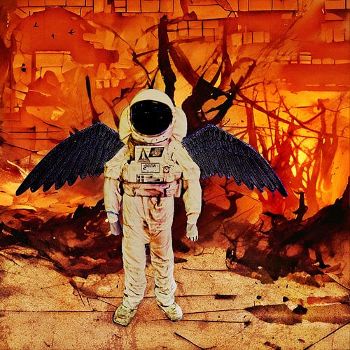 De engel des doods in een brandende wereld