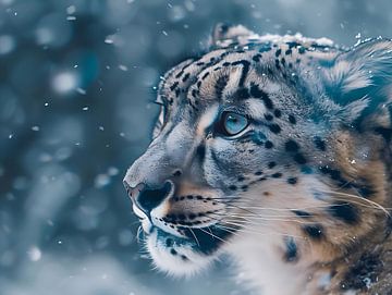 léopard des neiges sur PixelPrestige