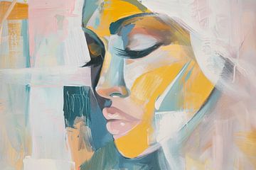 Kubistisch portret van een vrouw van Poster Art Shop