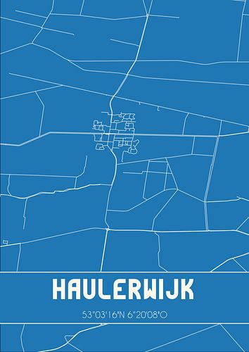Blauwdruk | Landkaart | Haulerwijk (Fryslan)