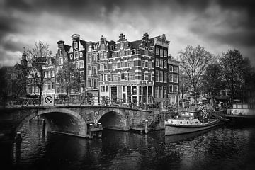 I LOVE AMSTERDAM! Papiermolensluis Zwart Wit van marlika art