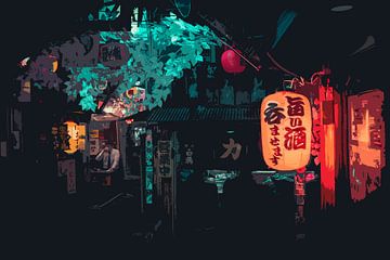 Nachtelijk Shinjuku van Mickéle Godderis