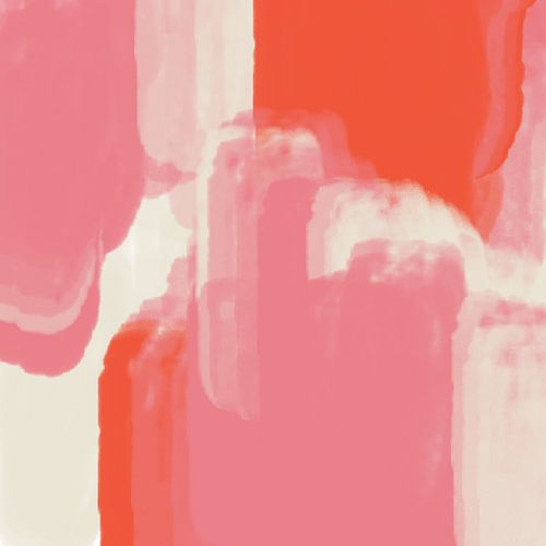 Art abstrait moderne aux couleurs néon et pastel rose, orange, blanc no.9