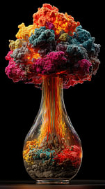 Eine farbenfrohe Explosion in einer Glasvase von TheXclusive Art