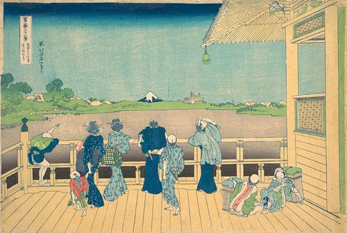 Sazai Zaal bij de Tempel van de Vijf Honderd Arhats, Katsushika Hokusai
