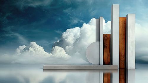 Harmonie van de pilaren in de zee van wolken