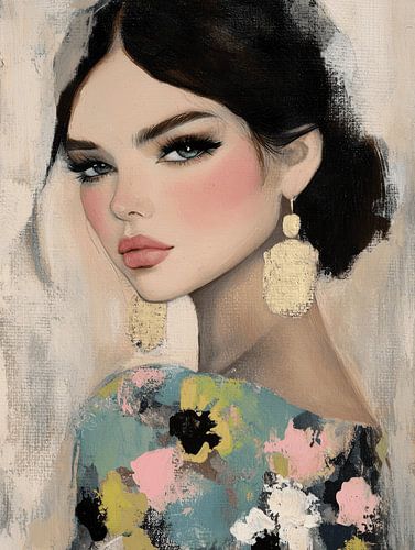 Kleurrijk modern portret