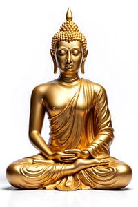 BUDDHA: Modern Art Gold Art Print Wall Art