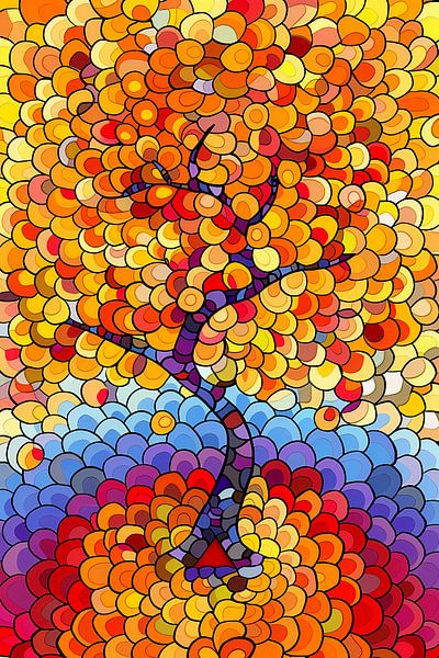 Abstract boom in herfstkleuren van Art & Soul Creations