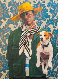 Stylish Man and Dog by Damilare Jamiu