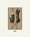 Chic | Zwart en wit, de vriendschap | Historische, retro Art Deco mode prent van NOONY thumbnail