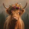 Highlander mit Blumenkrone von But First Framing