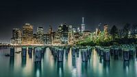 Bunte Skyline des Big Apple New York von Bert Nijholt Miniaturansicht