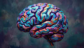Gehirn in Neuralen Farbwelten – Die Kraft des Denkens von AidasignArt