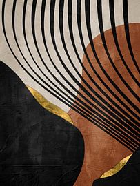 Organic Abstract Gold Art in Earth Tones Minimalist