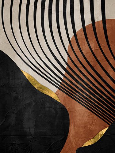 Organic Abstract Gold Art in Earth Tones Minimalist