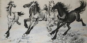Xu Beihong, Samen rennen, 1942 van Atelier Liesjes
