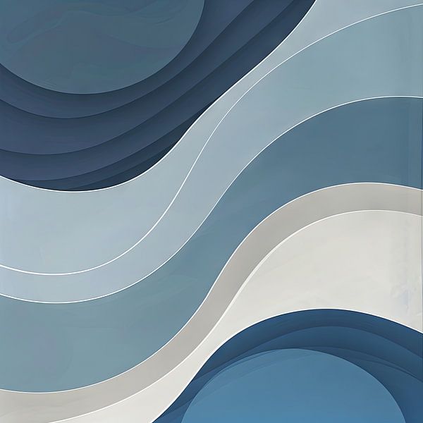 Abstract art in shades of blue by Poster Art Shop