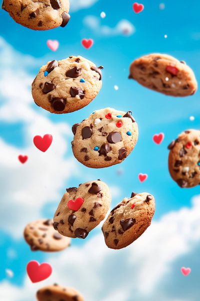 Leckere Kekse schweben im Himmel von Poster Art Shop