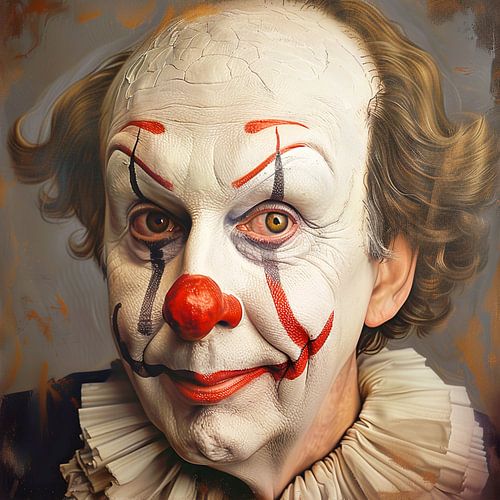 Clown Portret Melancholie Graffiti Maskerade Deel Een