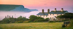 Sonnenaufgang in Cuckmere Haven und den Sieben Schwestern