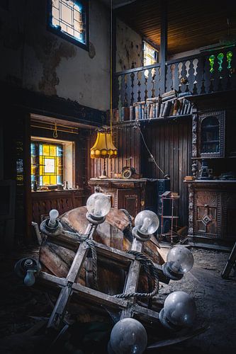 Fallen Chandelier in an Abandoned Village Pub by Infinite Decay