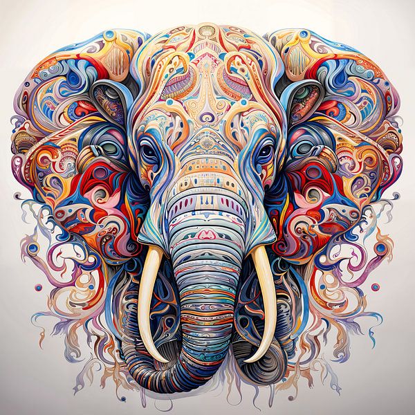 Éléphant psychédélique par Wall Wonder