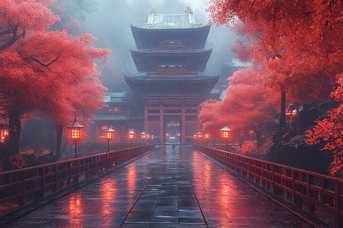 kleurrijk fictief traditioneel Japan