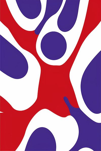 Abstract colourful artwork with modern shapes by Art & Soul Creations