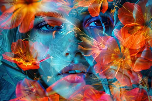 schilderachtig digitaal bloemenportret