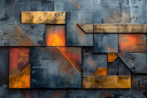 Industrial Painting | Large Painting Living Room | Oblong Painting