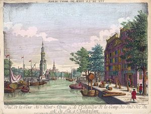 Balthasar Friedrich Leizel, Vue de la Montelbaanstoren à Amsterdam, 1755 - 1779 sur Atelier Liesjes