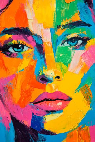 Lebendige Farben einer Frau von Poster Art Shop