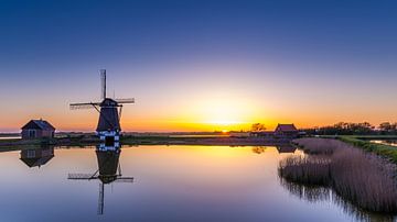 Windmill Texel during sunset