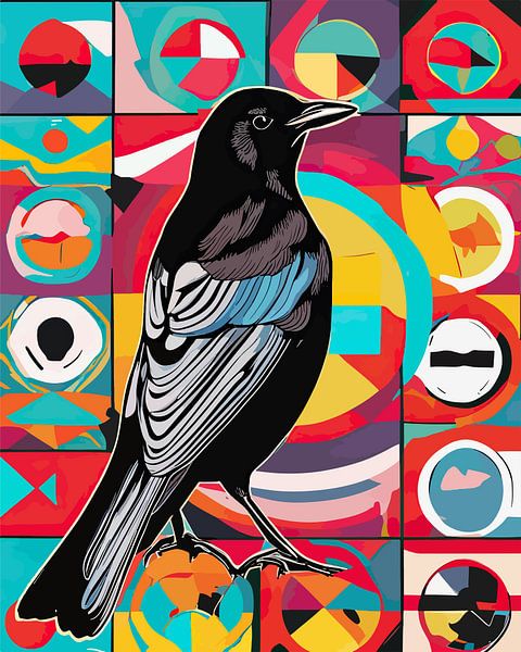 Vibrant Song - Pop Art Eurasian Blackbird Performances von SOTA ArtSign