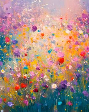 Modern abstract:  Zomers bloemenveld van Studio Pieternel