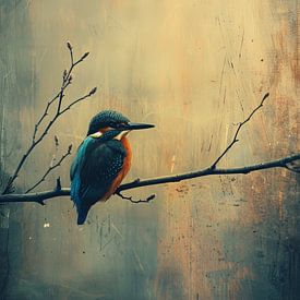 Eisvogel auf einem Ast in ruhiger Atmosphäre von But First Framing