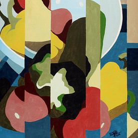 Abstract stilleven van schaal met groente van Marlouke San Giorgi