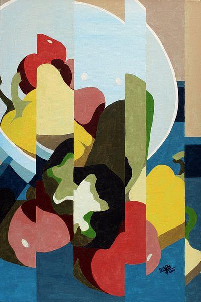 Abstract stilleven van schaal met groente van Marlouke San Giorgi