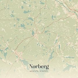 Vintage landkaart van Norberg, Sweden. van Stad & Wand