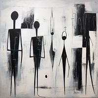 Figuren abstrakt schwarz und weiß