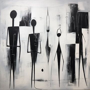 Figuren abstrakt schwarz und weiß von TheXclusive Art