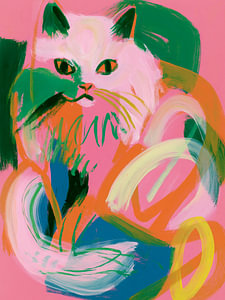 Katze zwischen den Farben