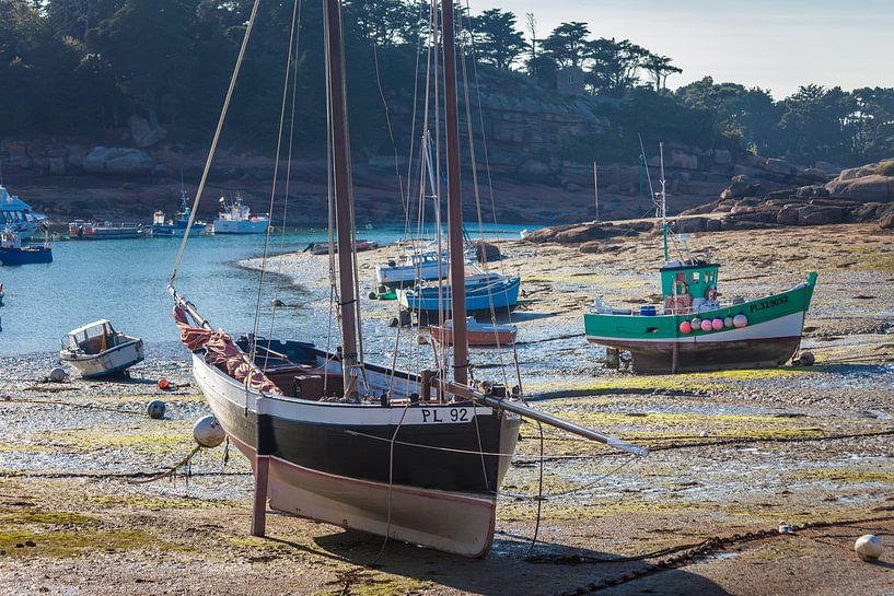 Low tide in the harbour of Saint-Guirec, Côte de Granit Rose, Brittany by Christian Müringer