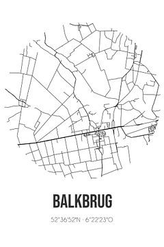 Balkbrug (Overijssel) | Landkaart | Zwart-wit van Rezona