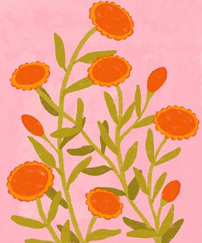 Fleurs orange vif