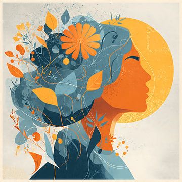 Blooming Thoughts Inside a Quiet Mind by Aden Pink Studio