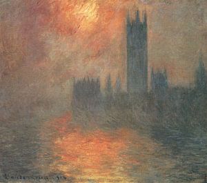Parlement bij zonsondergang, Claude Monet...