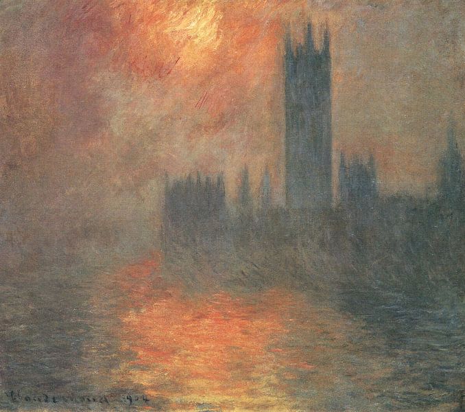 Parlament bei Sonnenuntergang, Claude Monet von The Masters